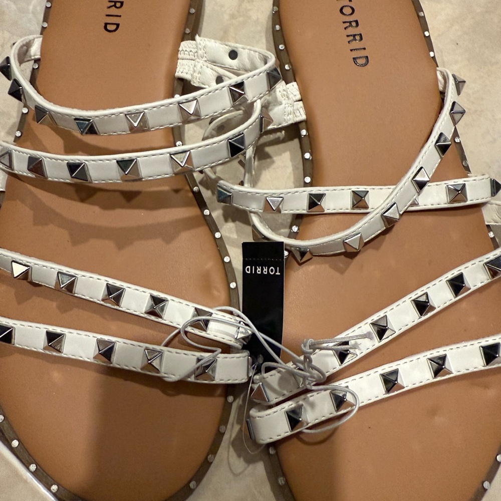 Torrid White Studded Sandals